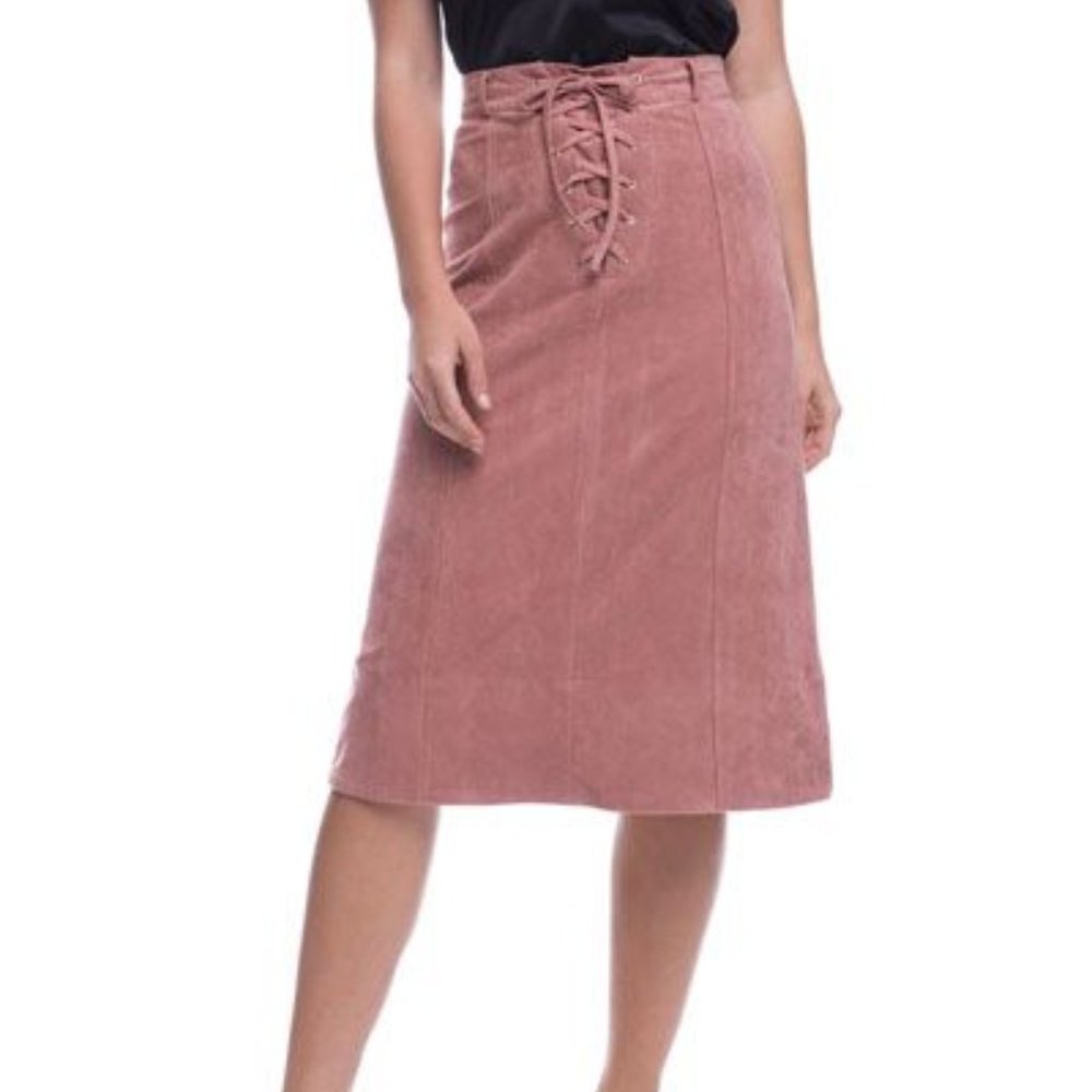 Endless rose Faux-Suede Midi Skirt (NWT size S)